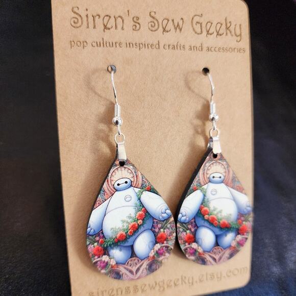 Baymax Earrings Disney handmade Big Hero 6 six - Picture 3 of 3